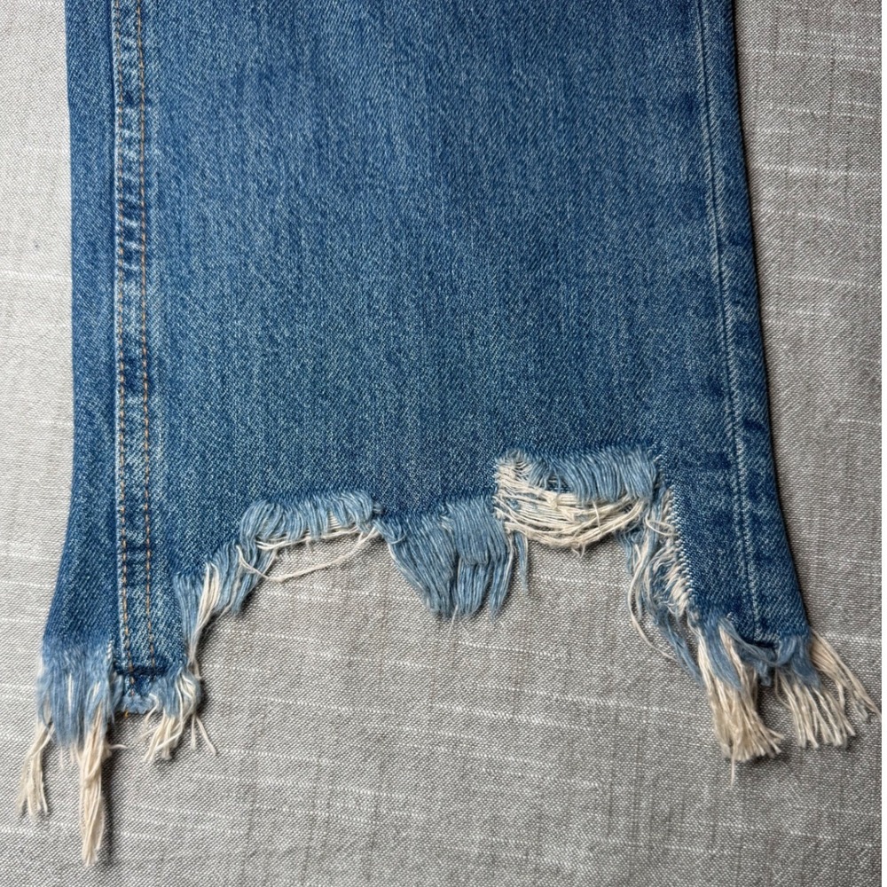 We The Free Free People Twenty Eight Jeans Blue High Rise Shredded Raw Hem 28 - Picture 6 of 13